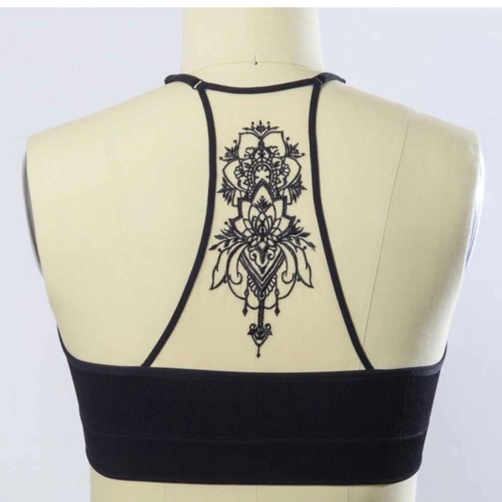 Plus Size Tattoo Mesh Bralette - Picture 3 of 4